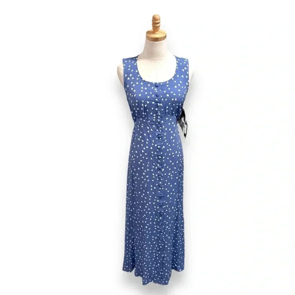Betsey Johnson Blue and White Maxi Dress